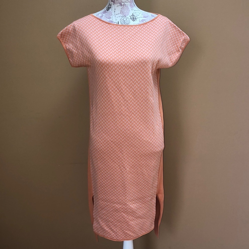 Tia Cibani sweater sheath dress 2 orange pink